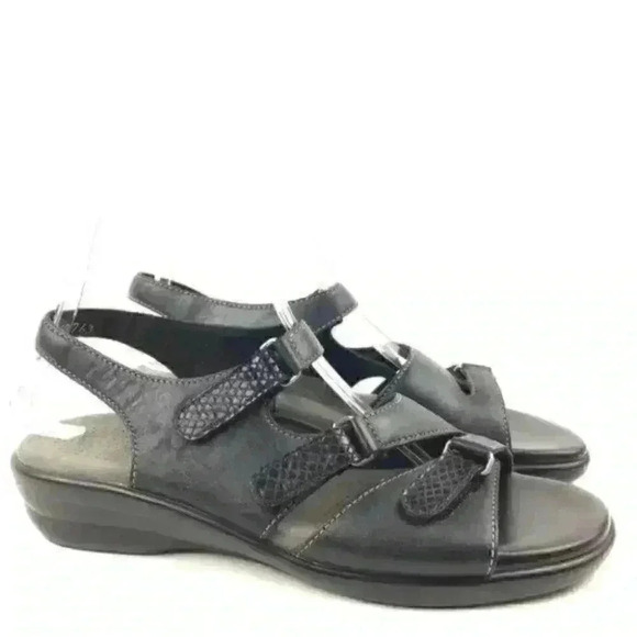 Sas womens Sandals 8.5 N Leather Snakeskin Print - Picture 2 of 9